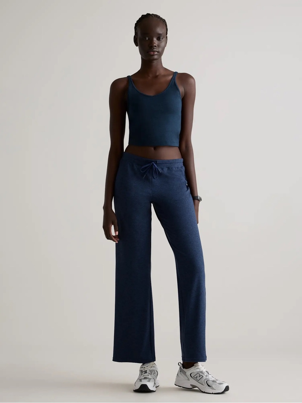 Quince Flowknit Wide Leg Pants Navy Heather S - Picture 6 of 13